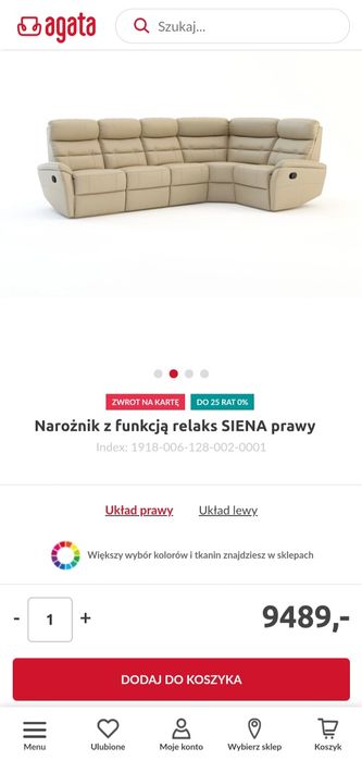 Narożnik Siena, skórzany z funkcją relax/z podnóżkiem