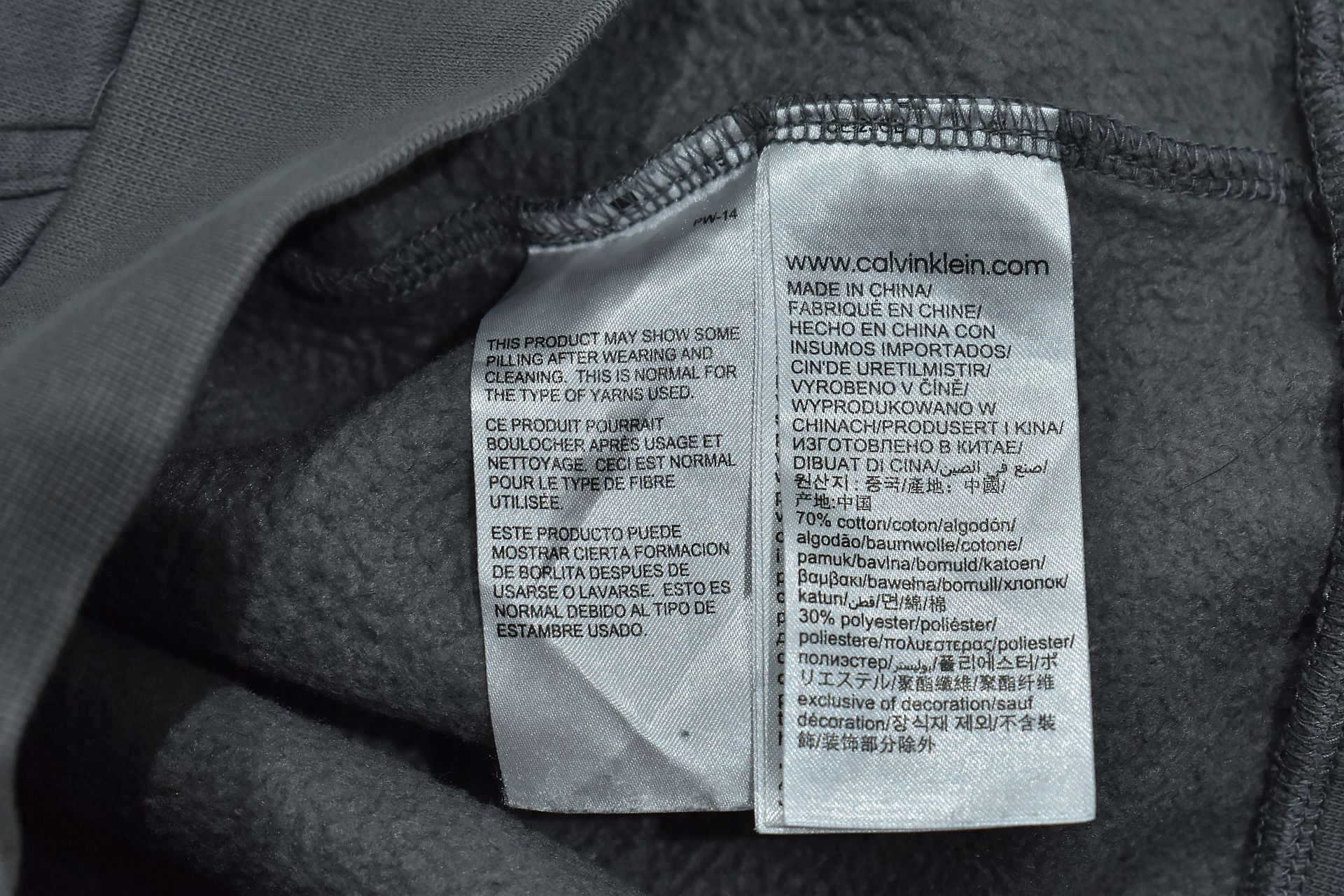 Calvin Klein Męska Szara Bluza Z Kaputrem Regular Fit M