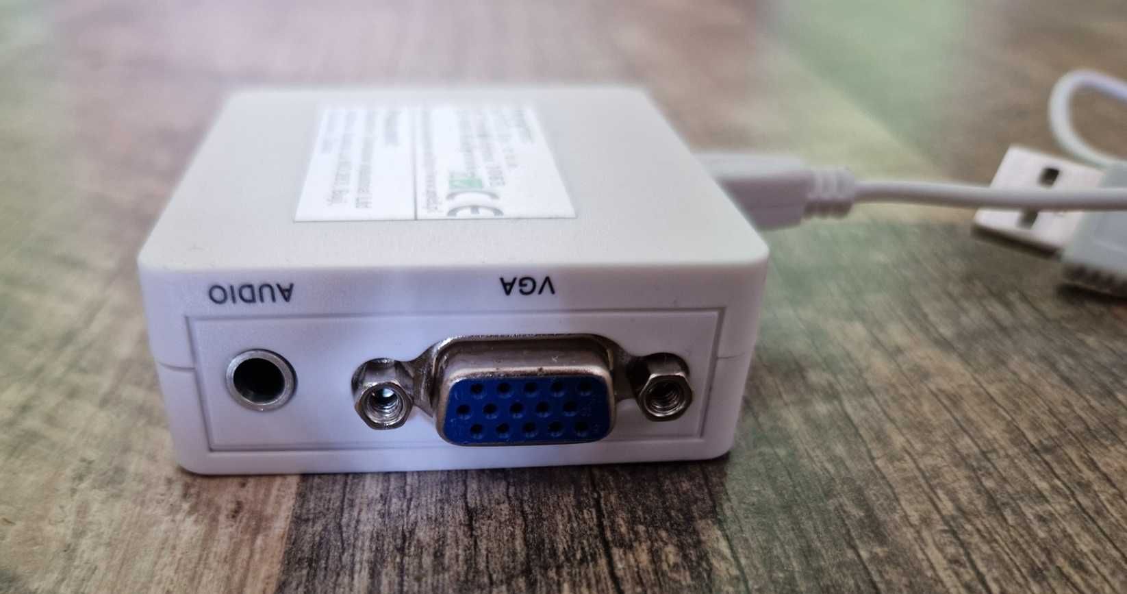 Konwerter adapter przejściówka z VGA D-SUB na HDMI + dźwięk audio USB
