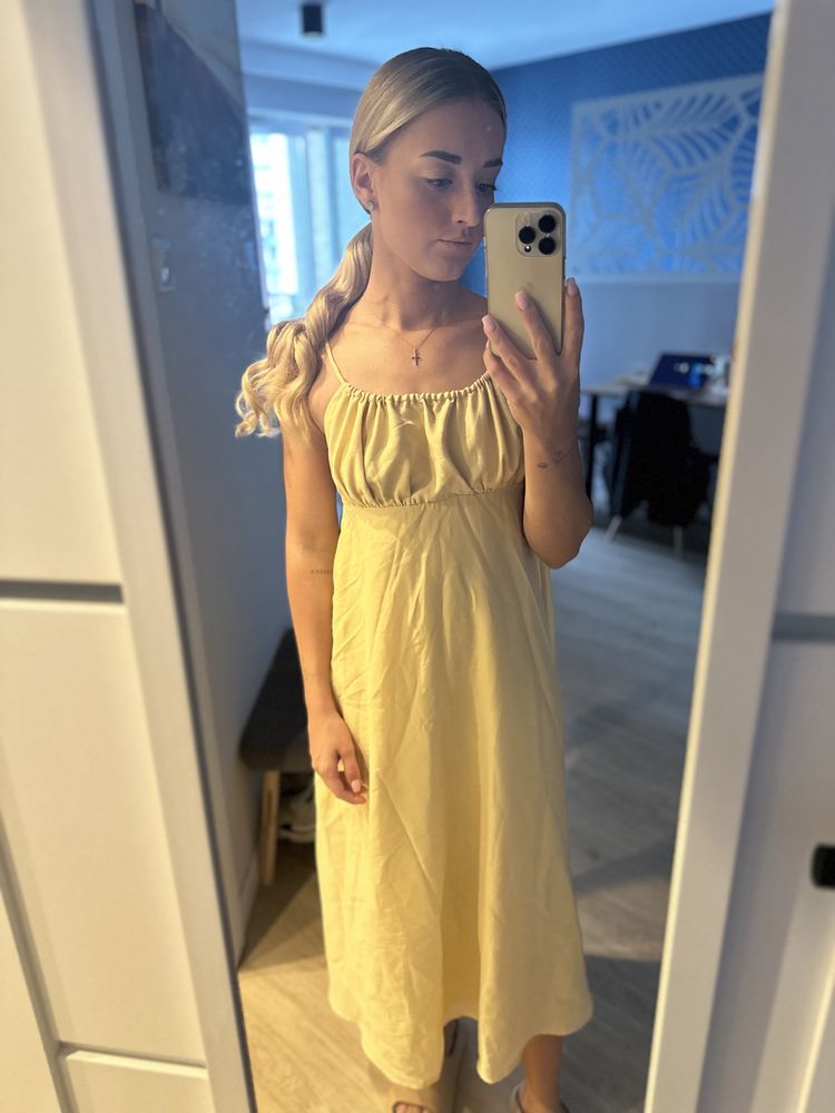 Sukienka żółta damska