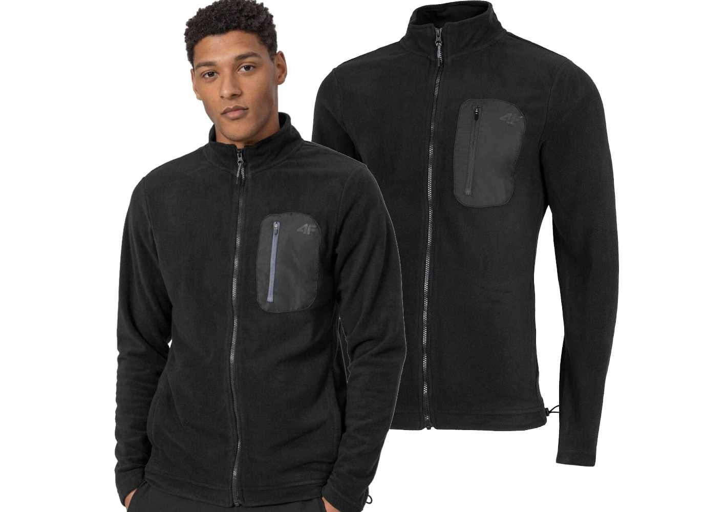 Ciepły Męski Polar 4F Bluza CZARNY (PLM012 20) XL [WYSYŁKA 24H]
