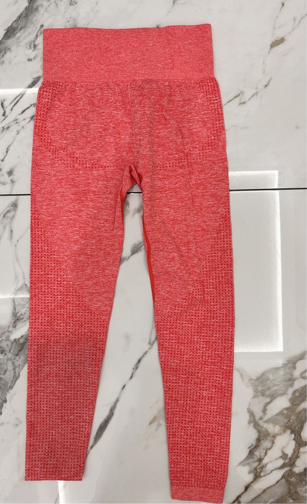 Legginsy bezszwowe sportowe seamless leggings koralowe push up M 38