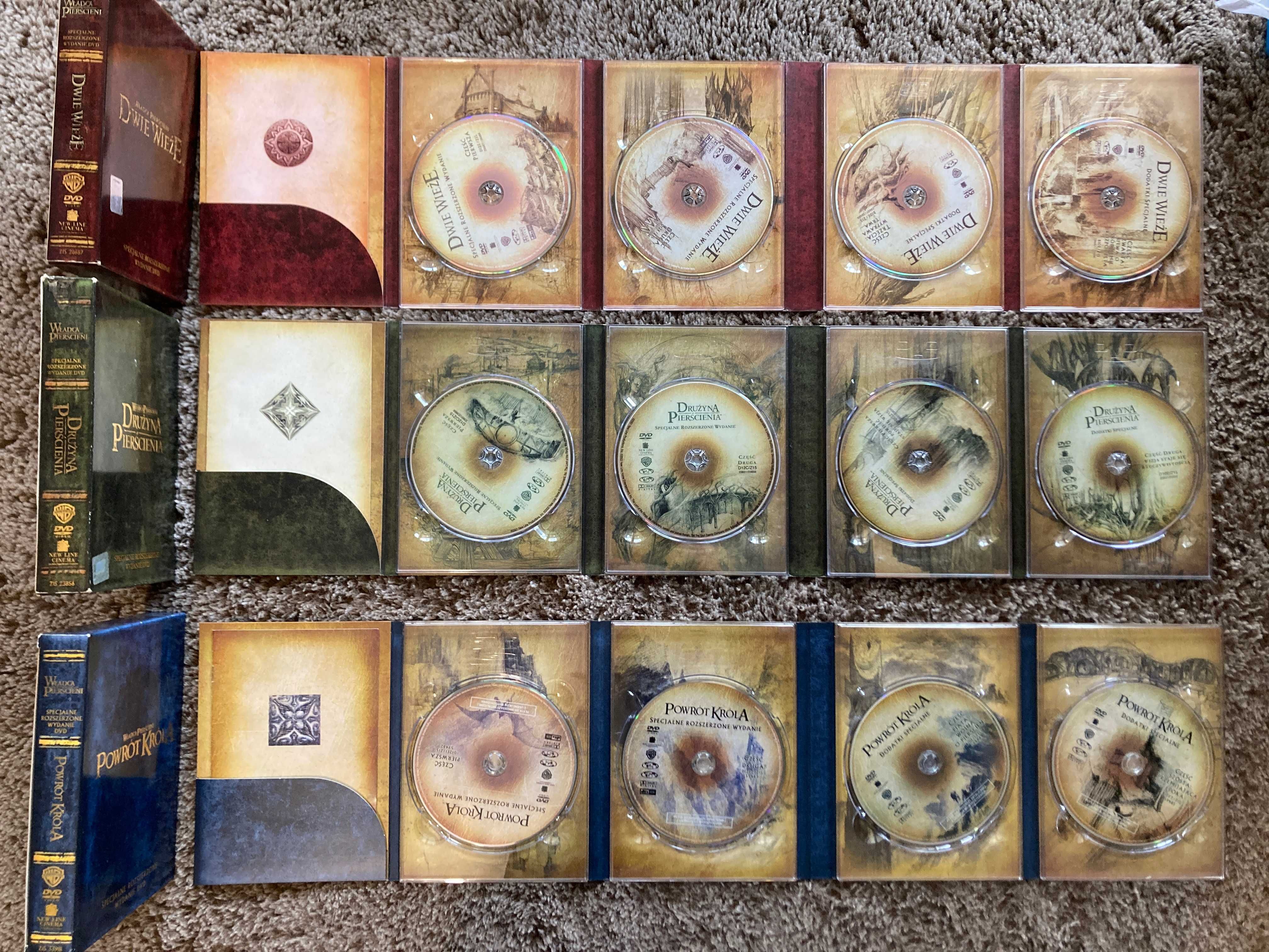 Władca Pierścieni Trylogia Wydania Rozszerzone boxy 4 x DVD - 12 x DVD