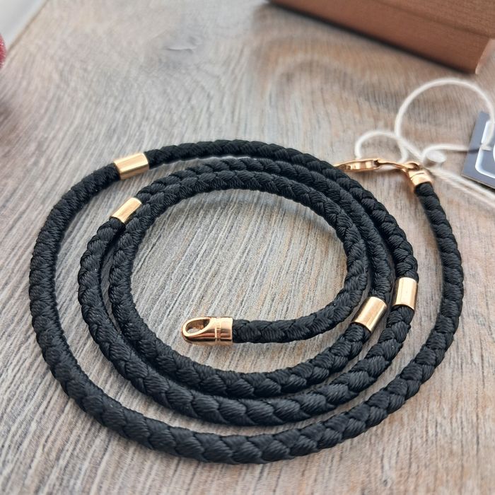 ‼ Шнурок с золотом с золотыми вставками Золотая цепочка Золото 585