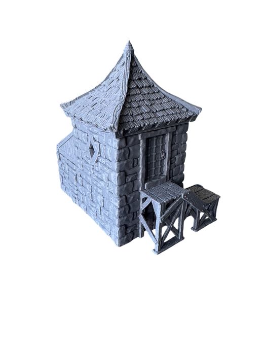 Kamienna wieża strażnicza, niska, druk 3D do gier bitewnych