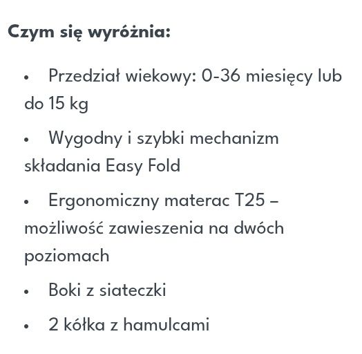 Łóżeczko turystyczne z materacem