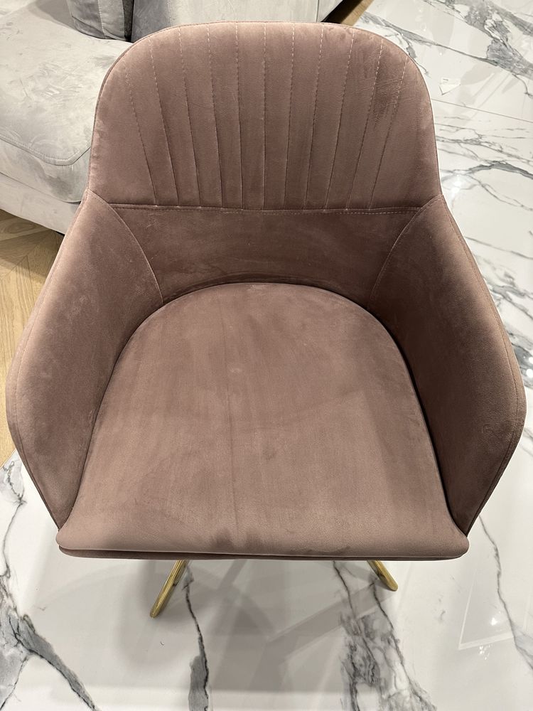 Westwing lola fotel krzesło obrotowe różowe złote nogi