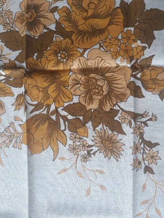 obrus, bieżnik, makatka z metką z PRL-u len, 73 x 120