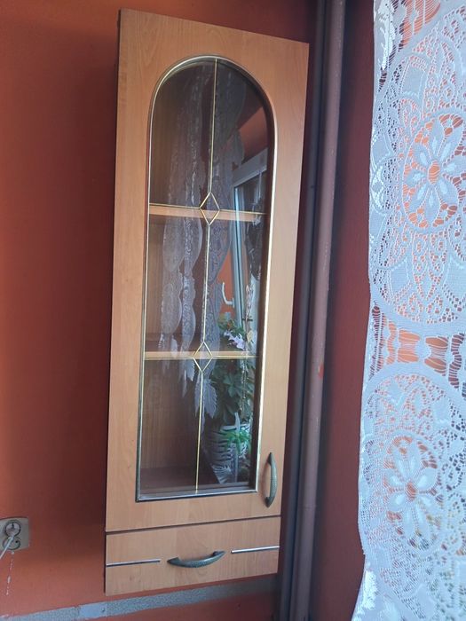 Szafka barek szuflada półk szafki szyby olcha