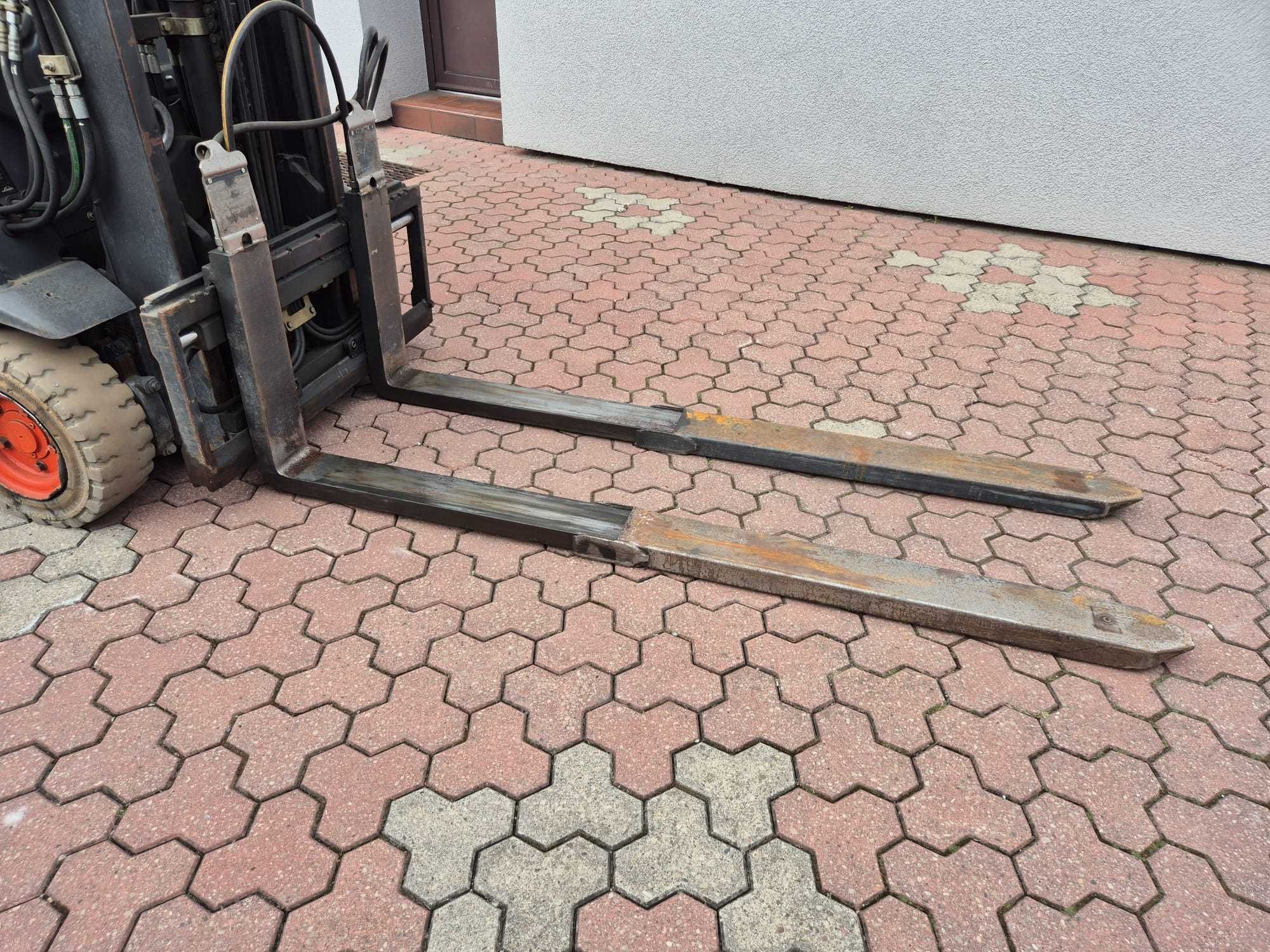 Wózek widłowy używany Linde E16 UDT rozsuwane widły 2014