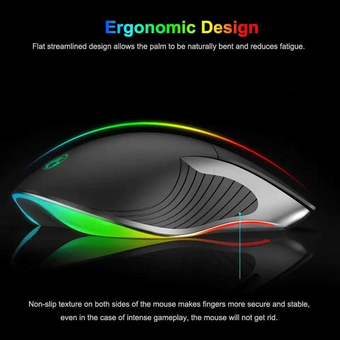 Игровая оптическая мышь USB с LED подсветкой, компьютерная ЮСБ мышка