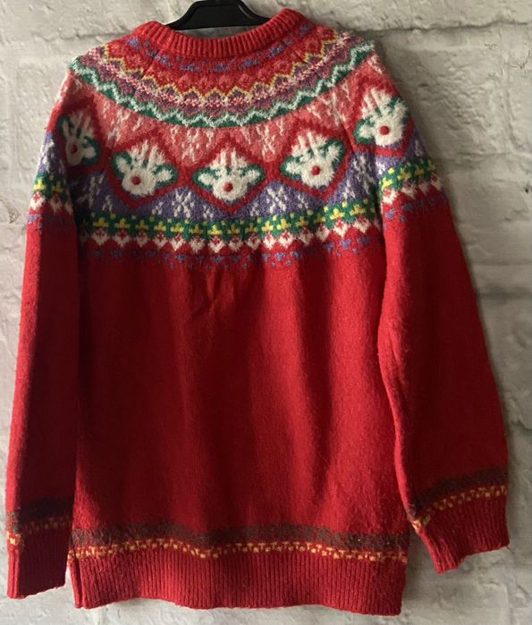 Czerwony świąteczny sweterek Dunnes Stores 9-10 lat 134-140cm