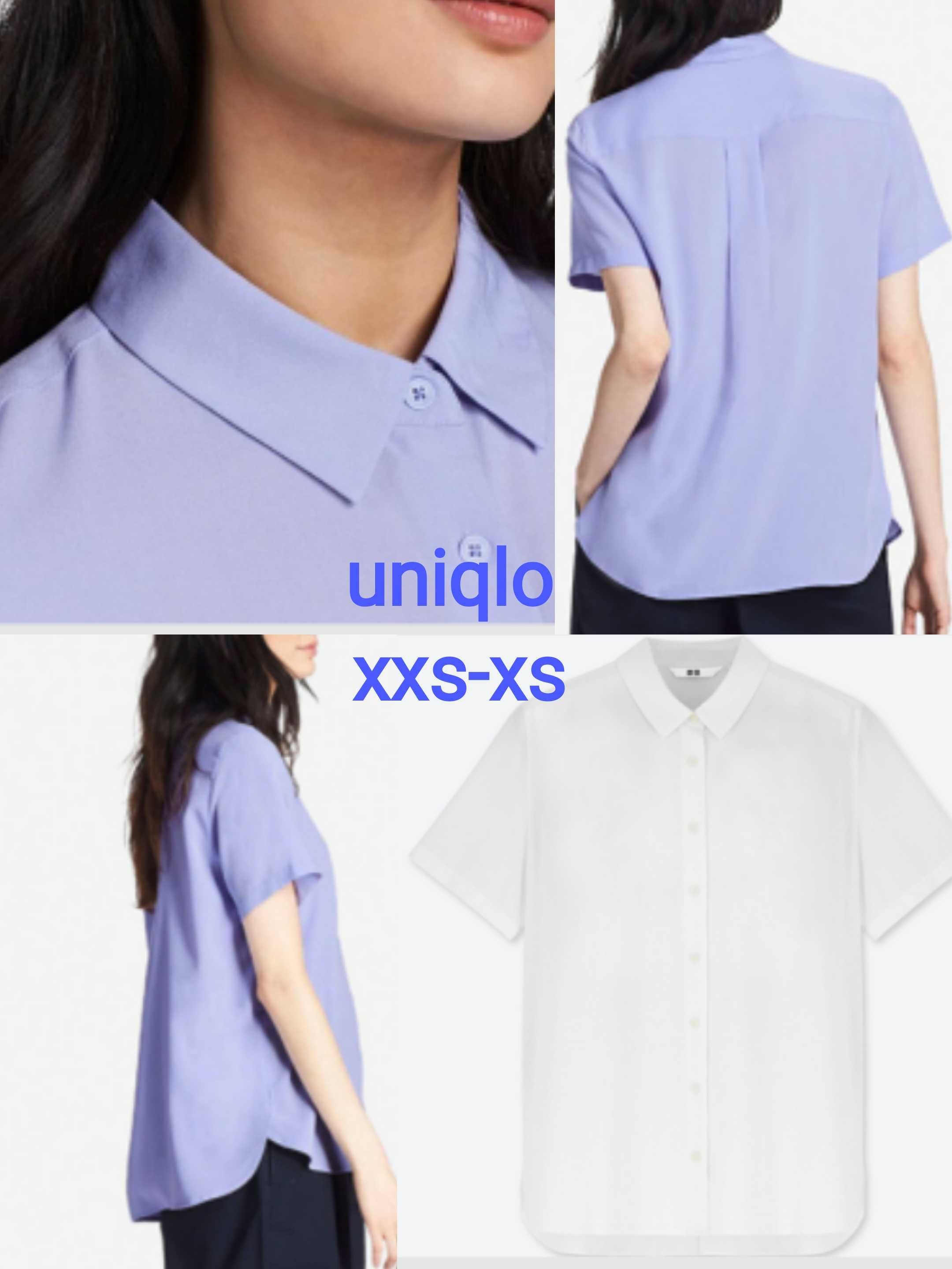 Uniqlo блуза р. XXS (XS), колір лаванда