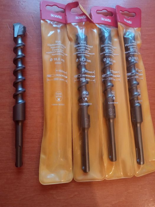 Wiertła kwb do betonu 18 SDS Plus 4 szt.