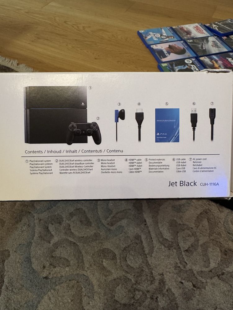 PS 4 Jet black CUH-1116A 500mb ,руль thrustmaster t80 , ігри