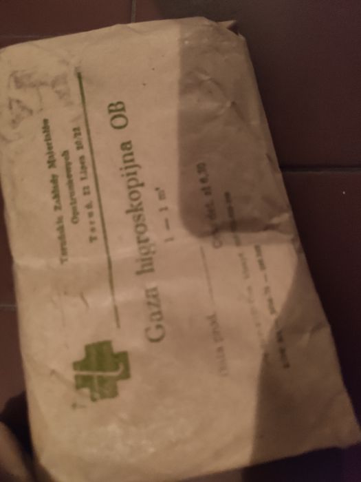 7 opakowań gaza higroskopijna OB z PRL-u