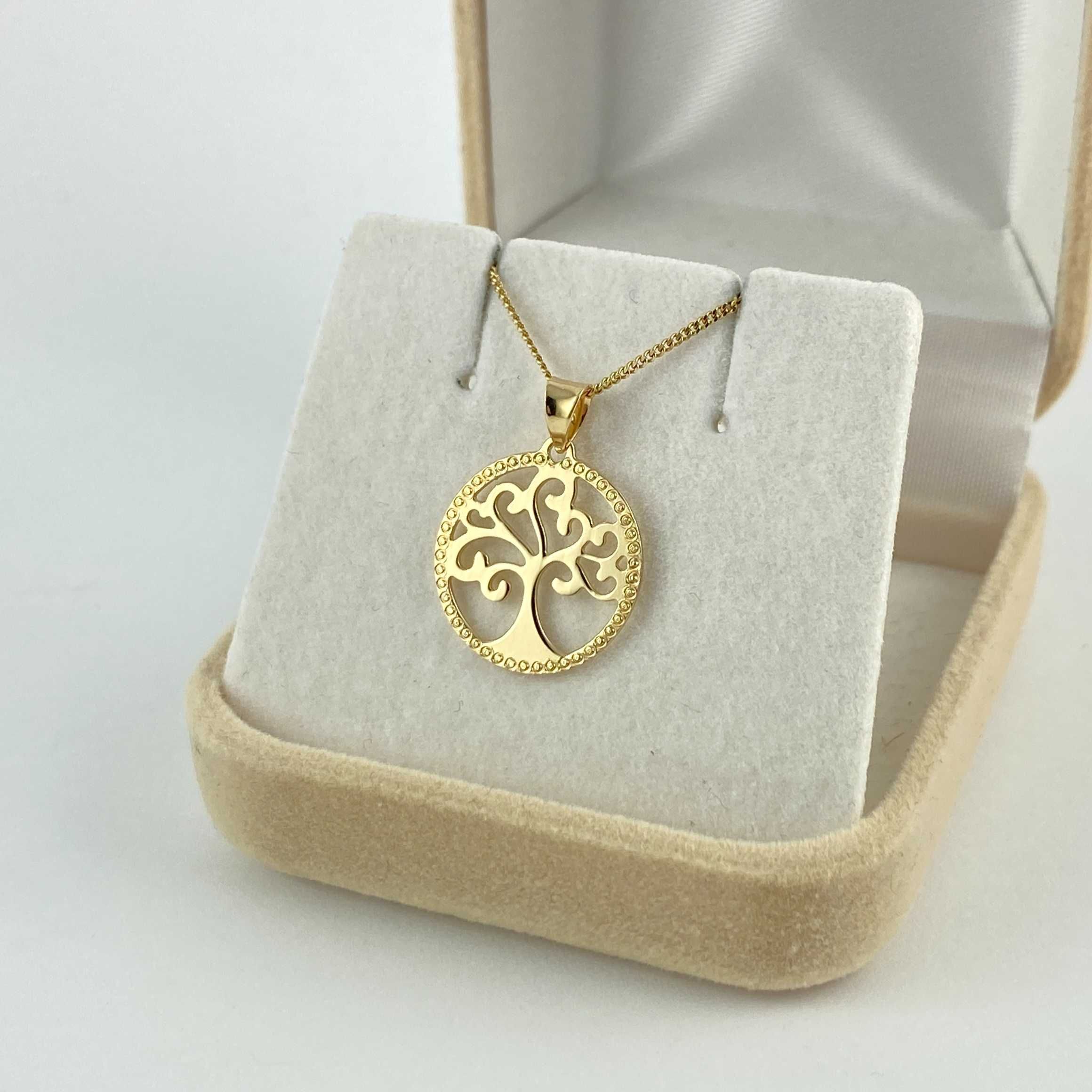 ZŁOTA zawieszka lśniące DRZEWKO SZCZĘŚCIA PR. 585 (14K)