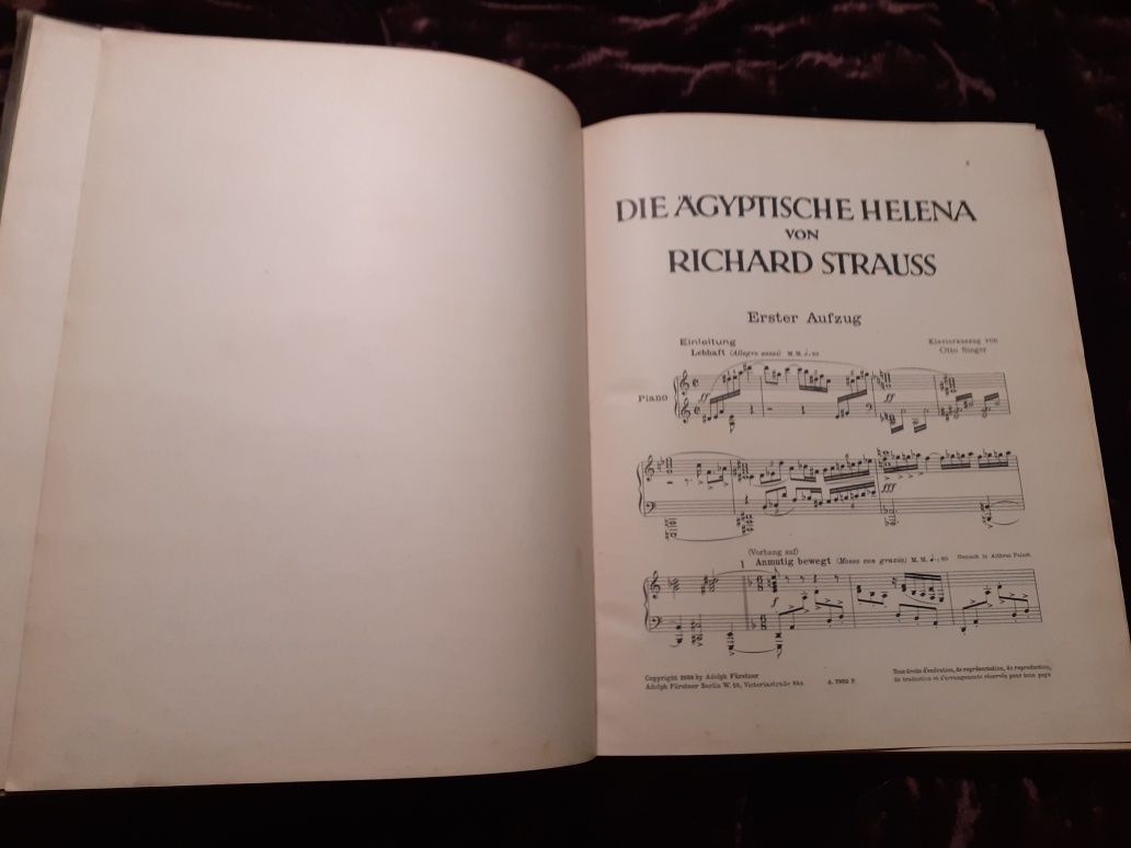 Richard Strauss nuty Agyptische Helena.1928 rok.