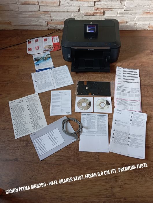 Canon PIXMA MG8250 Wi-Fi, skaner klisz, ekran 8,8 cm TFT, +Tusze