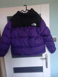 The north face puffer fioletowy