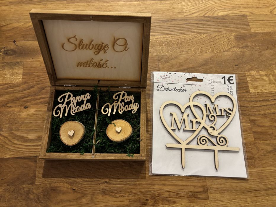 Pudełko na obrączki + topper