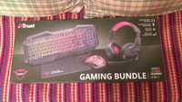 Conjunto Gaming Teclado, Rato, Tapete e Headphones