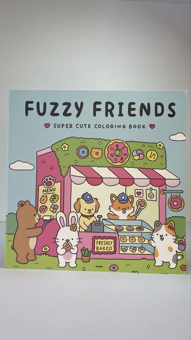 Livro de colorir Fuzzy Friends NOVO