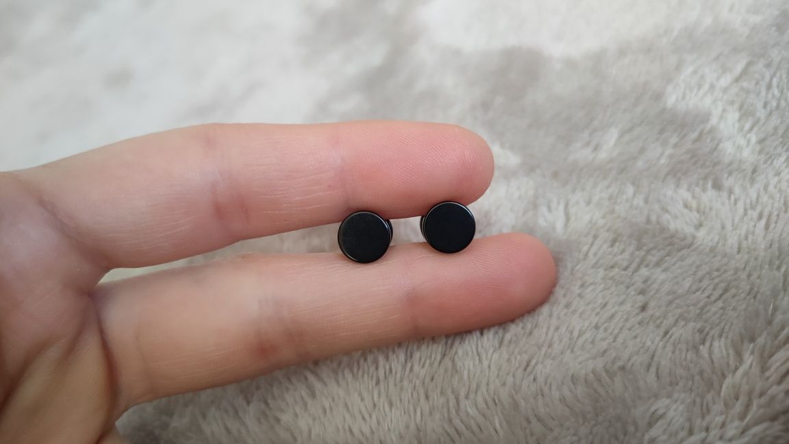 Czarne kolczyki piercing ze stali chirurgicznej stal nierdzewna 8mm