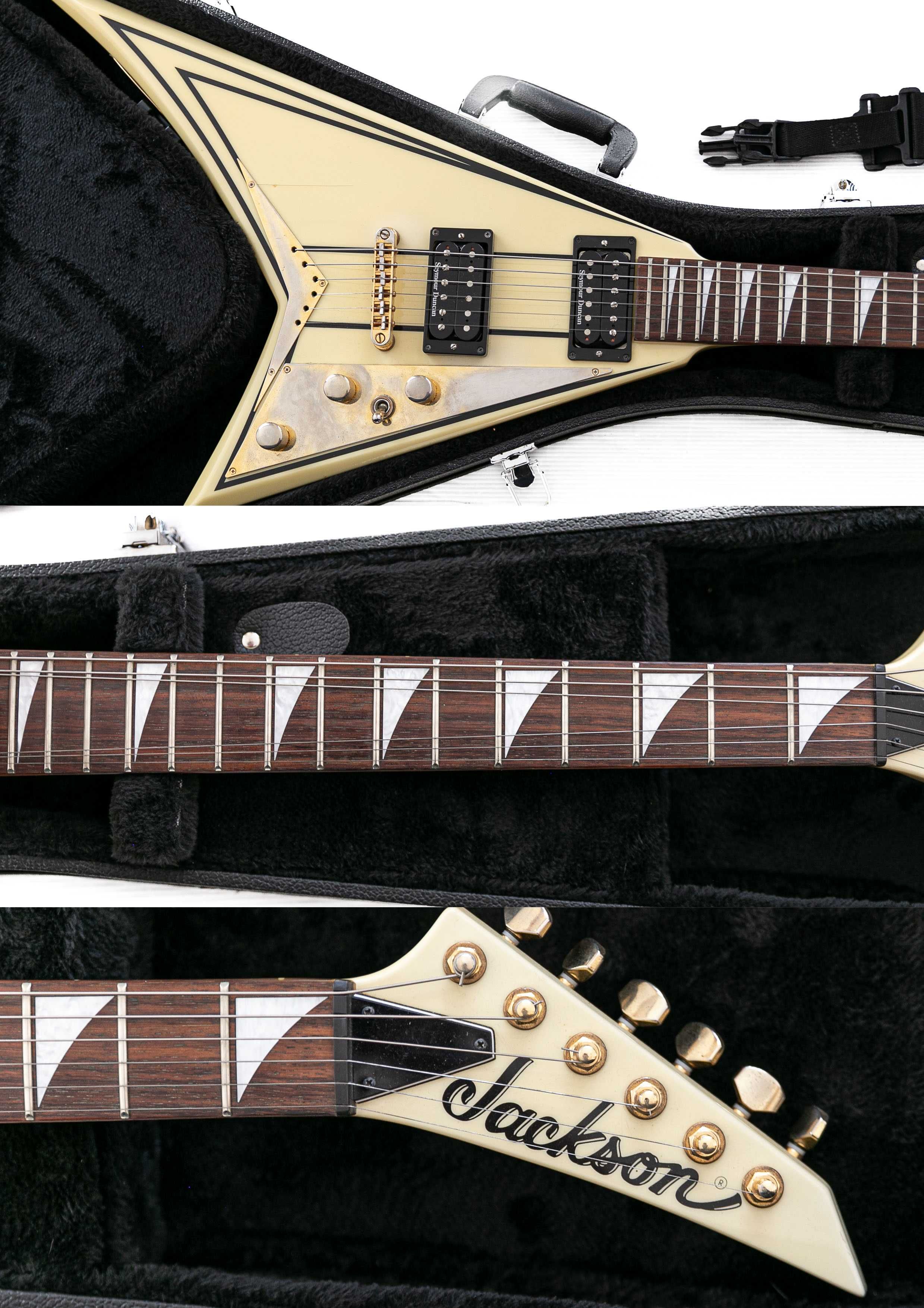 2006 Jackson Pro Series RR5 Rhoads MIJ Ivory with Black Pinstripes