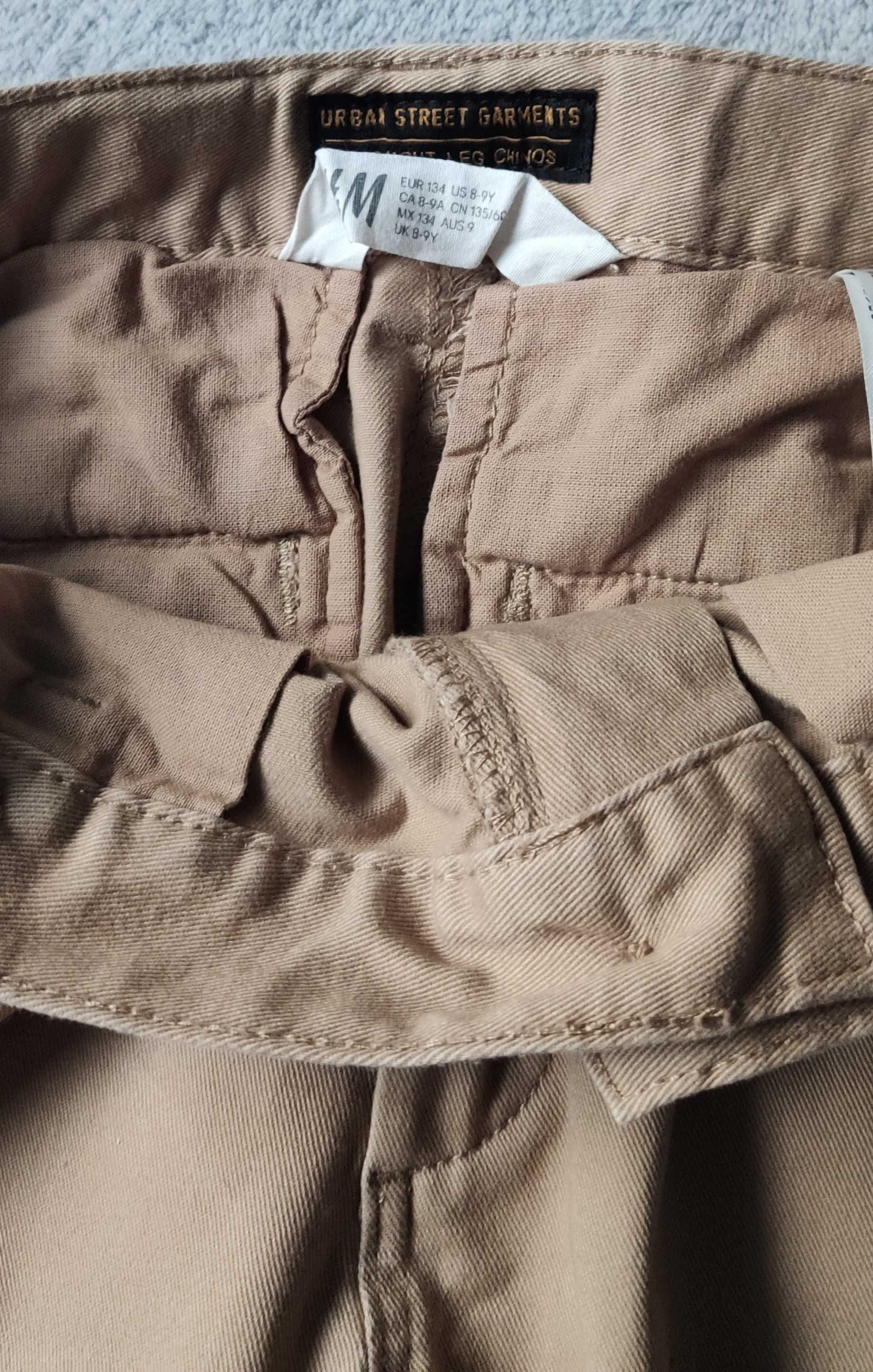 Spodnie H&M chłopięce CHINOS r. 134 beżowe NOWE