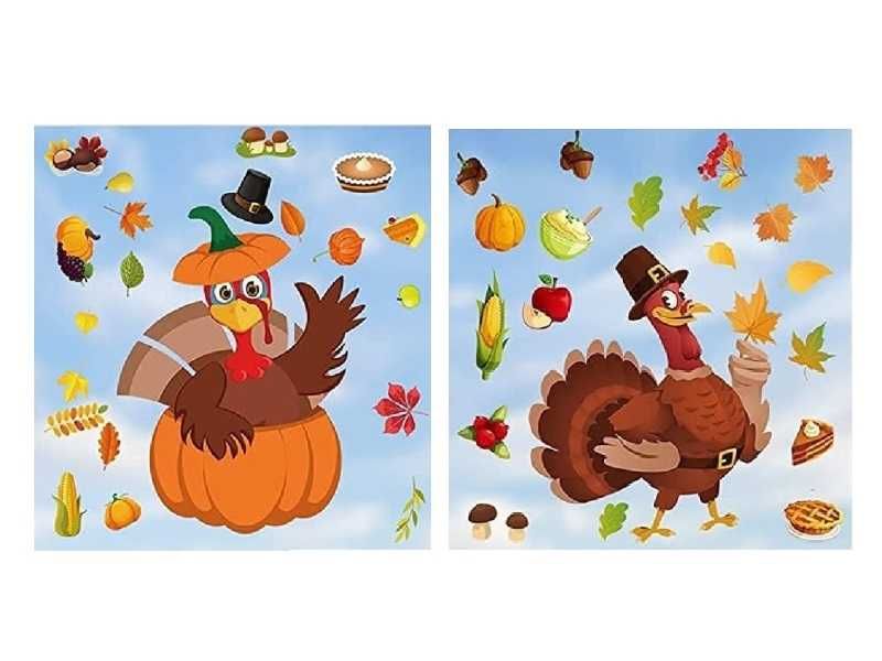 Dekoracje Jesienne na Okno - Naklejki okienne