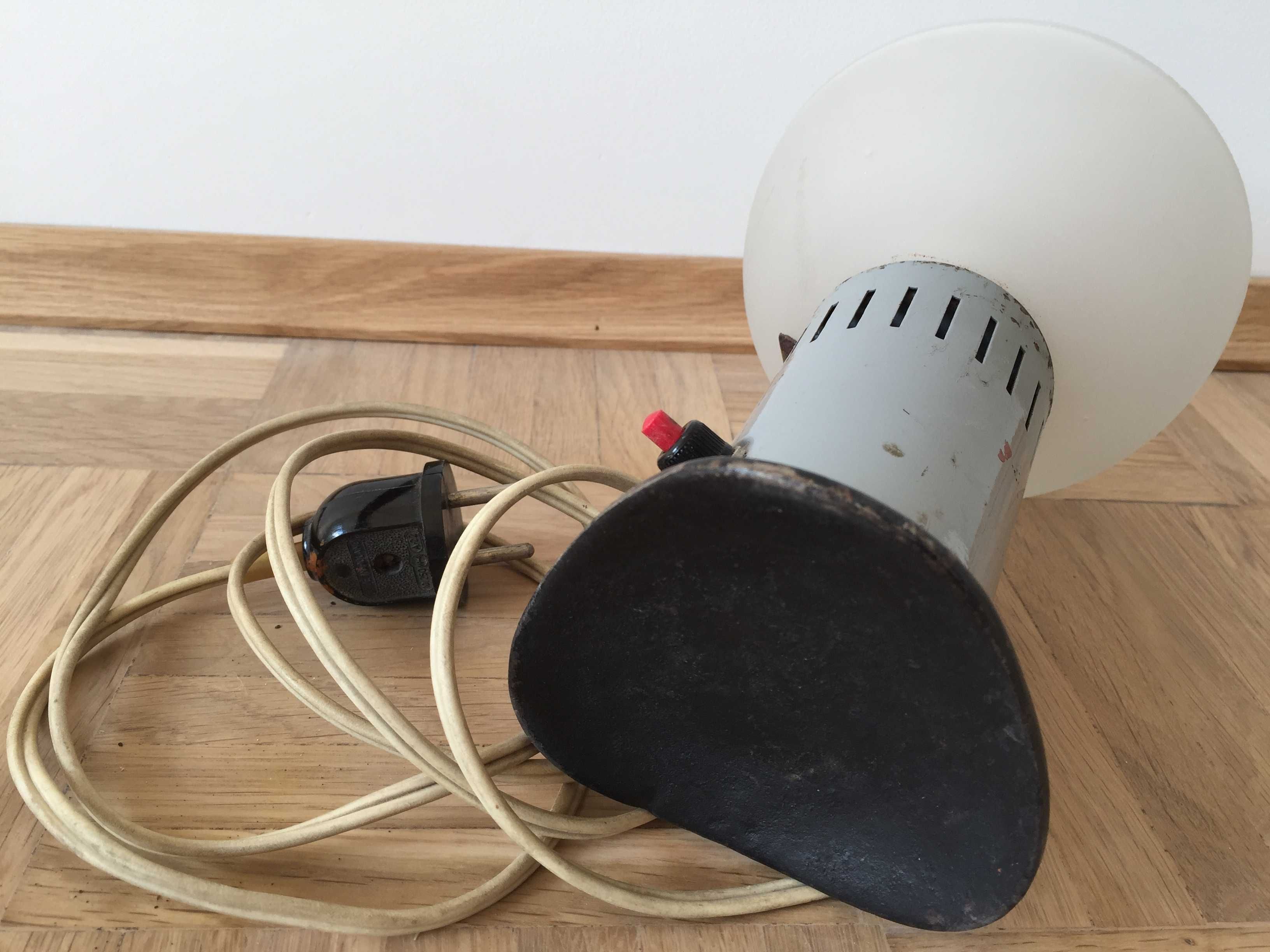 LAMPA Stojąca METAL Klosz Szkło RETRO Lata 60-te PRL Vintage