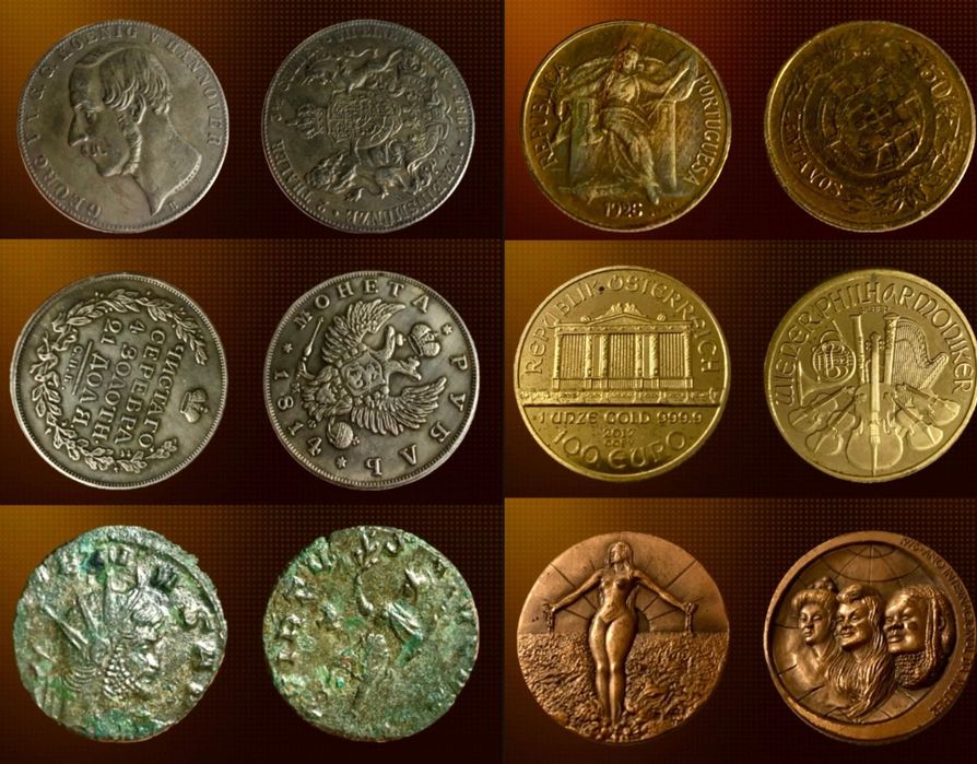 Coleção de moedas antigas