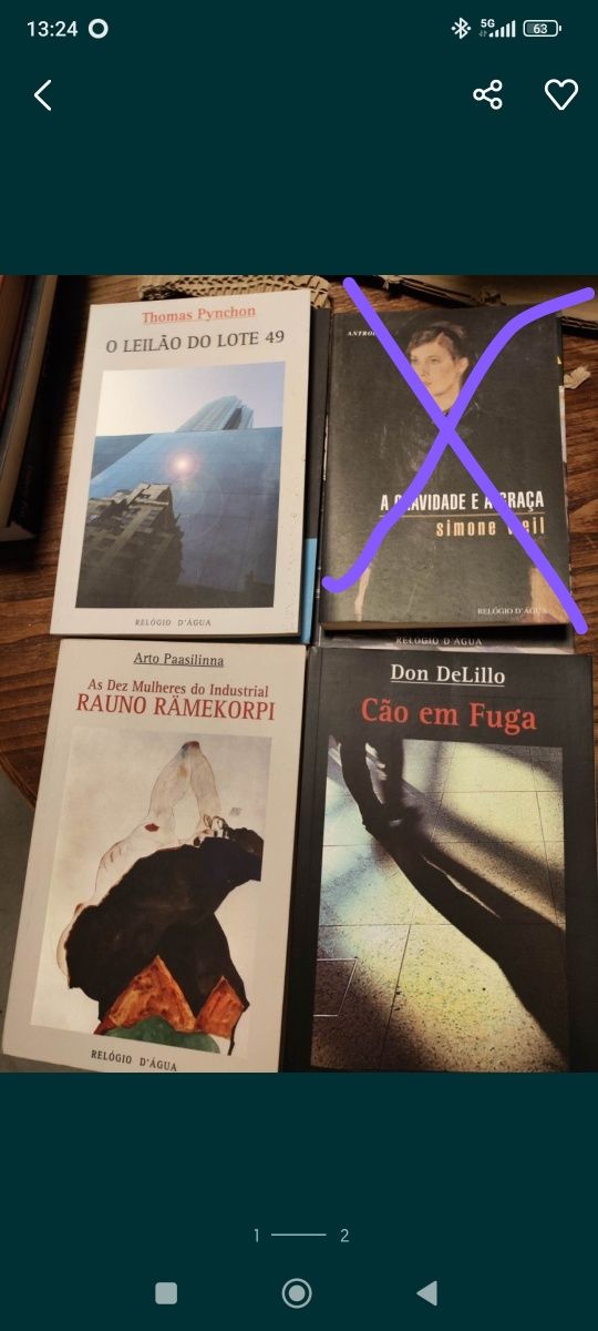Livros relógio de água