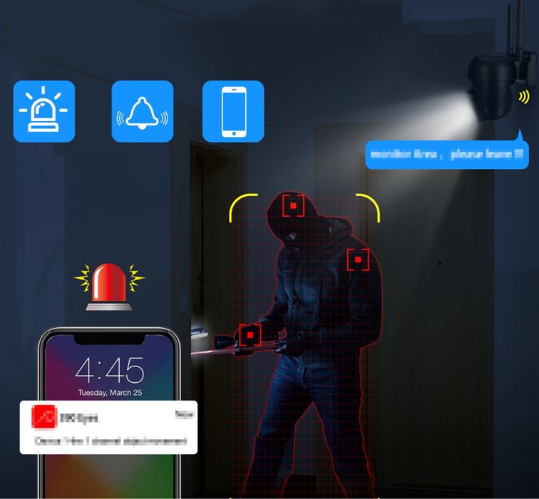 Kamera Zewnętrzna Obrotowa Monitoring Wifi Wodoodporna
