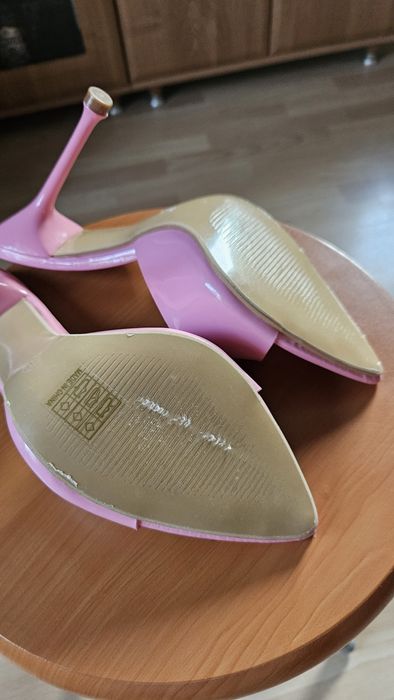 Sexy klapki na szpilce nr 40 różowe - nowe