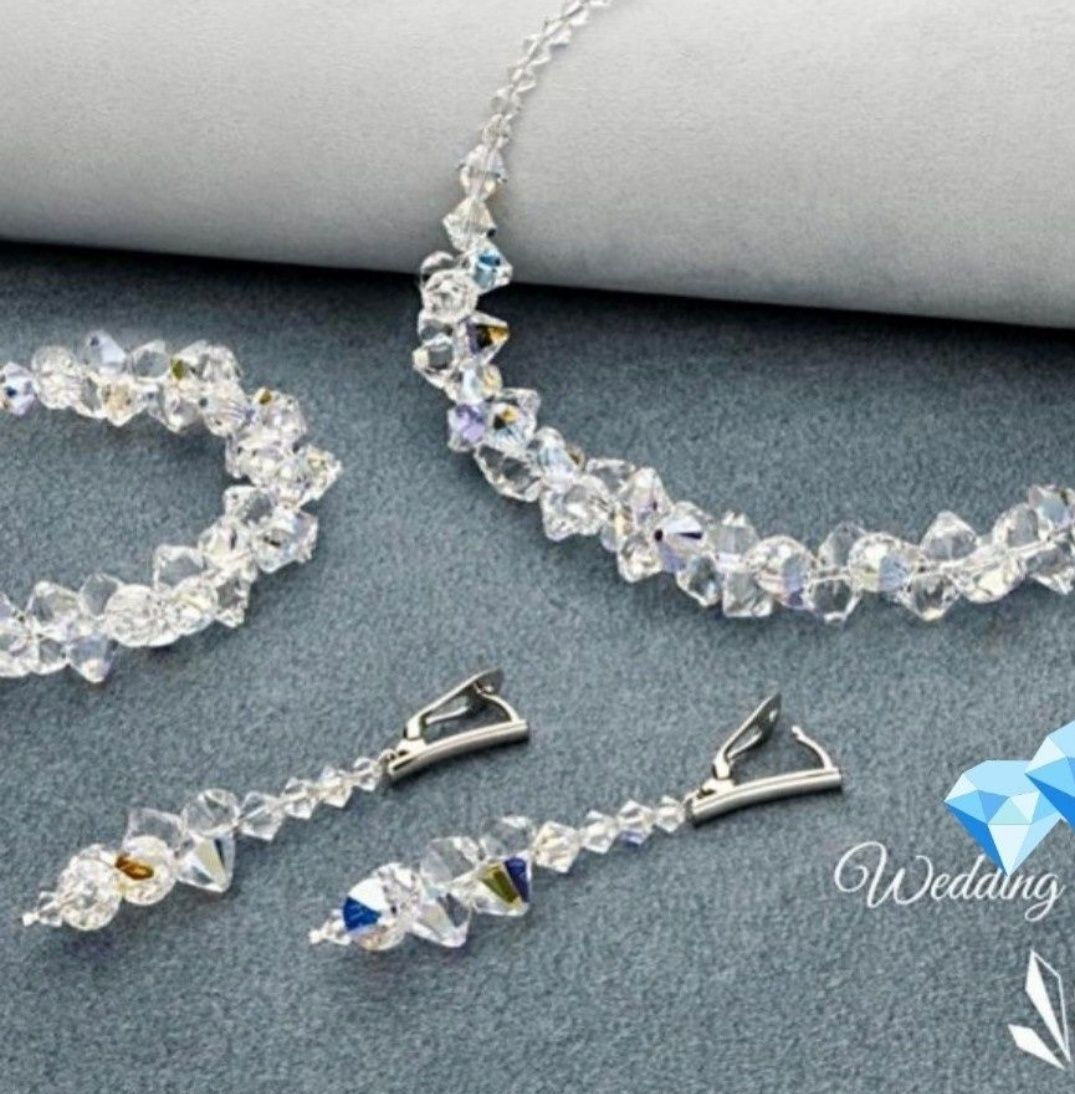 Biżuteria ślubna Spark silver jewelry Kryształki Swarovski Jak Nowa!!!
