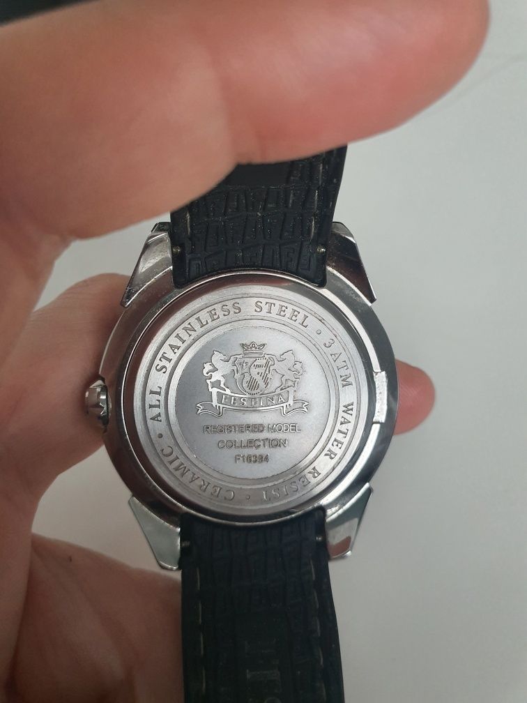 Festina CERAMIC 16394/4 czarny damski zegarek cyrkonie różowe złoto