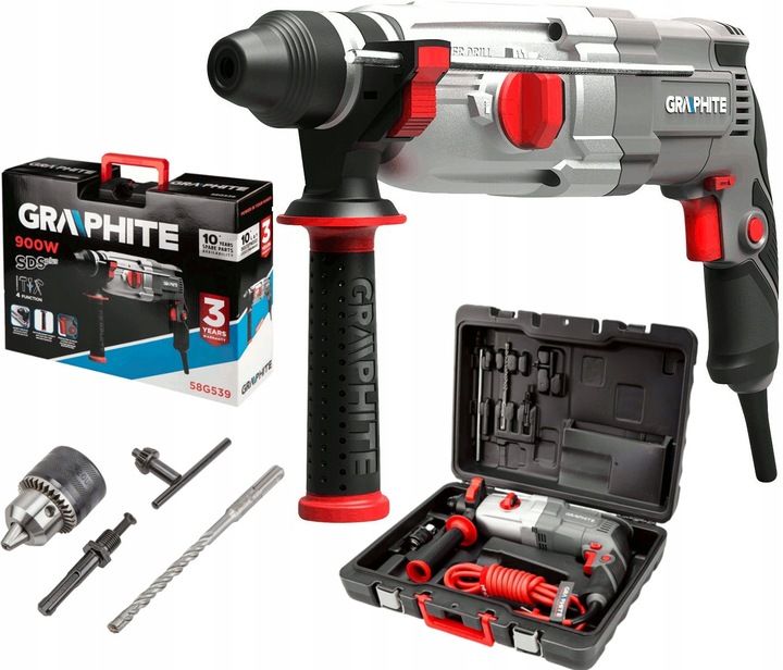 Graphite Młotowiertarka Sds+ Udar 3.4j 900w 4 Funkcje Wiertarka 58g539
