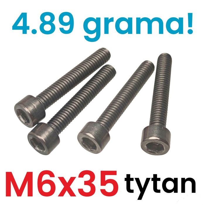 TYTAN! Śruby M6x35 hamulce post mount tytanowe rower m6 carbon śrub