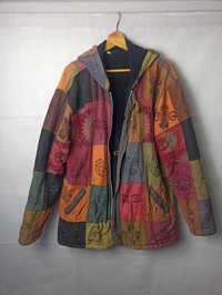 90s Vintage Hippie Heavy Multicolor Patchwork Jacket Kurtka