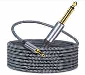 Kabel audio stereo 3,5 mm do 6,35 mm 4m gitary i urządzeń kina domoweg