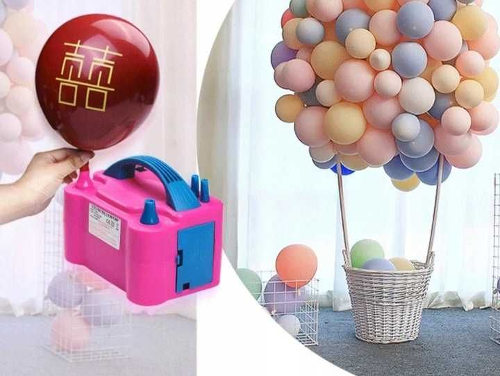 Pompka do balonów elektryczna 2 dysze mocna szybka wydajna impreza