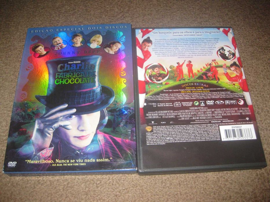 "Charlie e a Fábrica de Chocolate" Edição 2 DVDs/Slidepack!