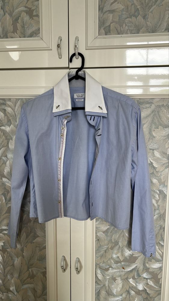 Рубашка блакитна zara