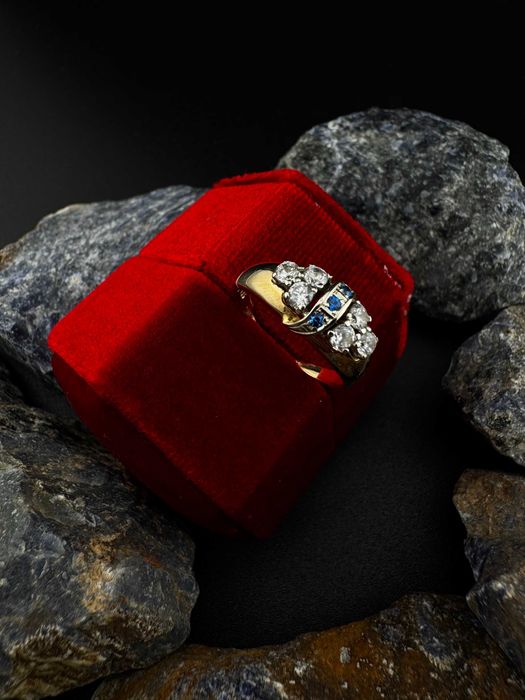 Złoty Pierścionek Wykładany Cyrkoniami | JAK NOWY | 585 | 3.40g