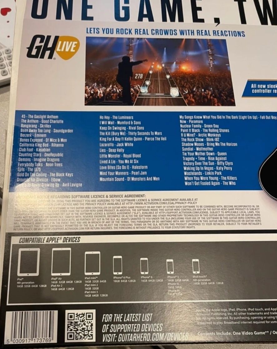 Guitar hero kontroler gitara nowa do urządzeń iOS Apple
