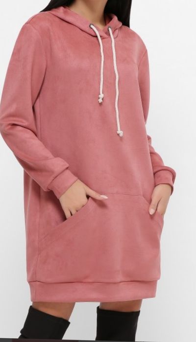 Платье-Худи из экозамши