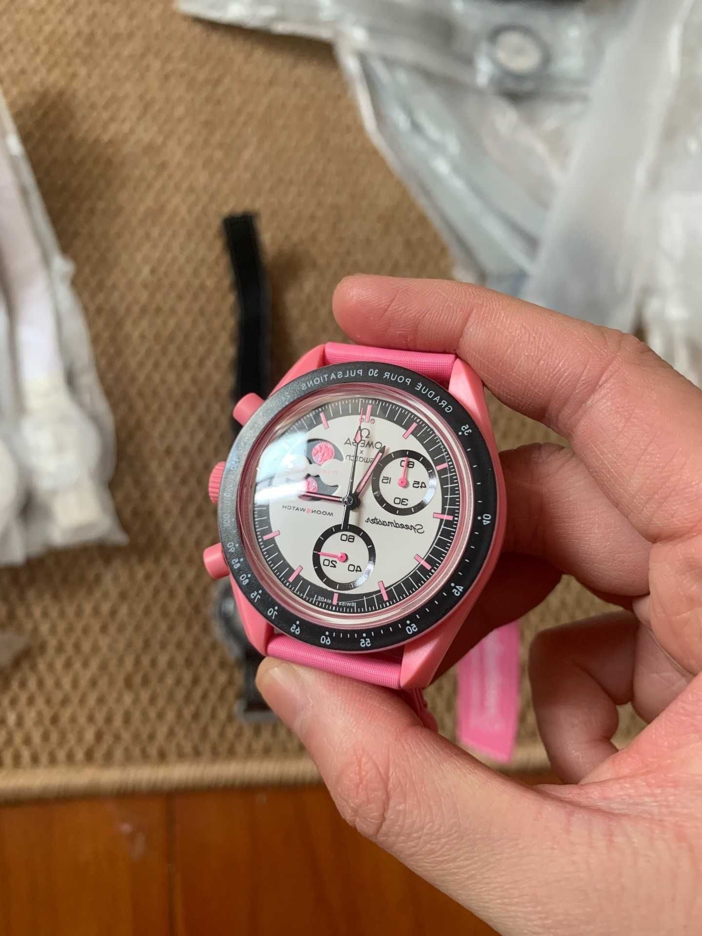 Omega x Swatch Pink Moon SO33P100 - zegarek dobry stan