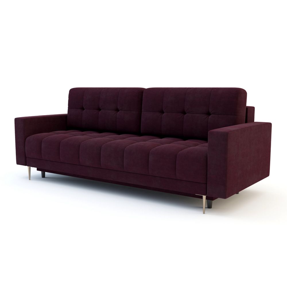 Sofa rozkladana Otto. Agata meble, welur, fiolet